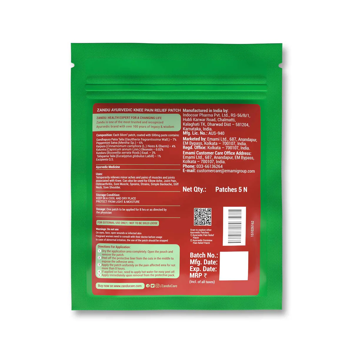 Zandu Knee Pain Relief Patch - Image 2