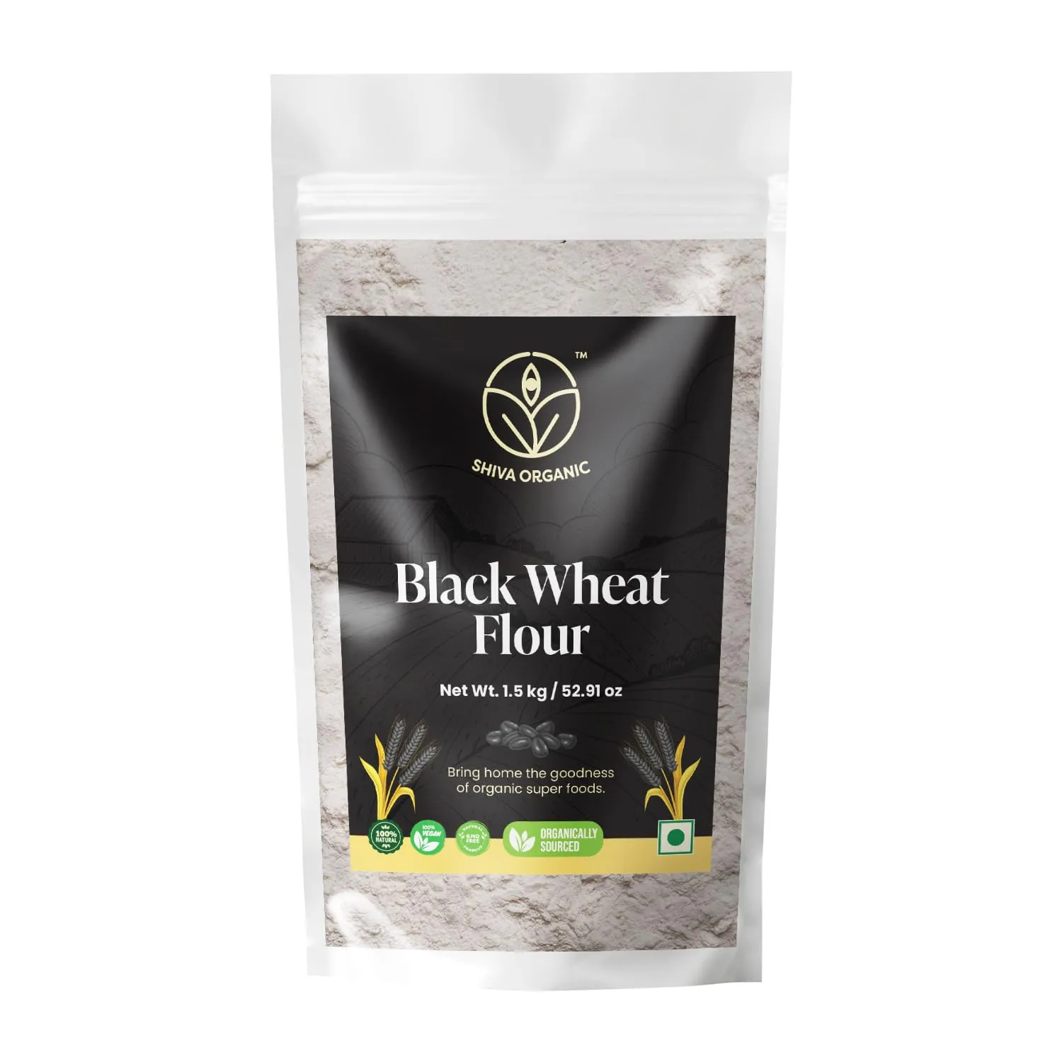 Shiva Orgaanic Black Wheat Atta Shiva Orgaanic Black Wheat Atta-Pack Size-1.5kg