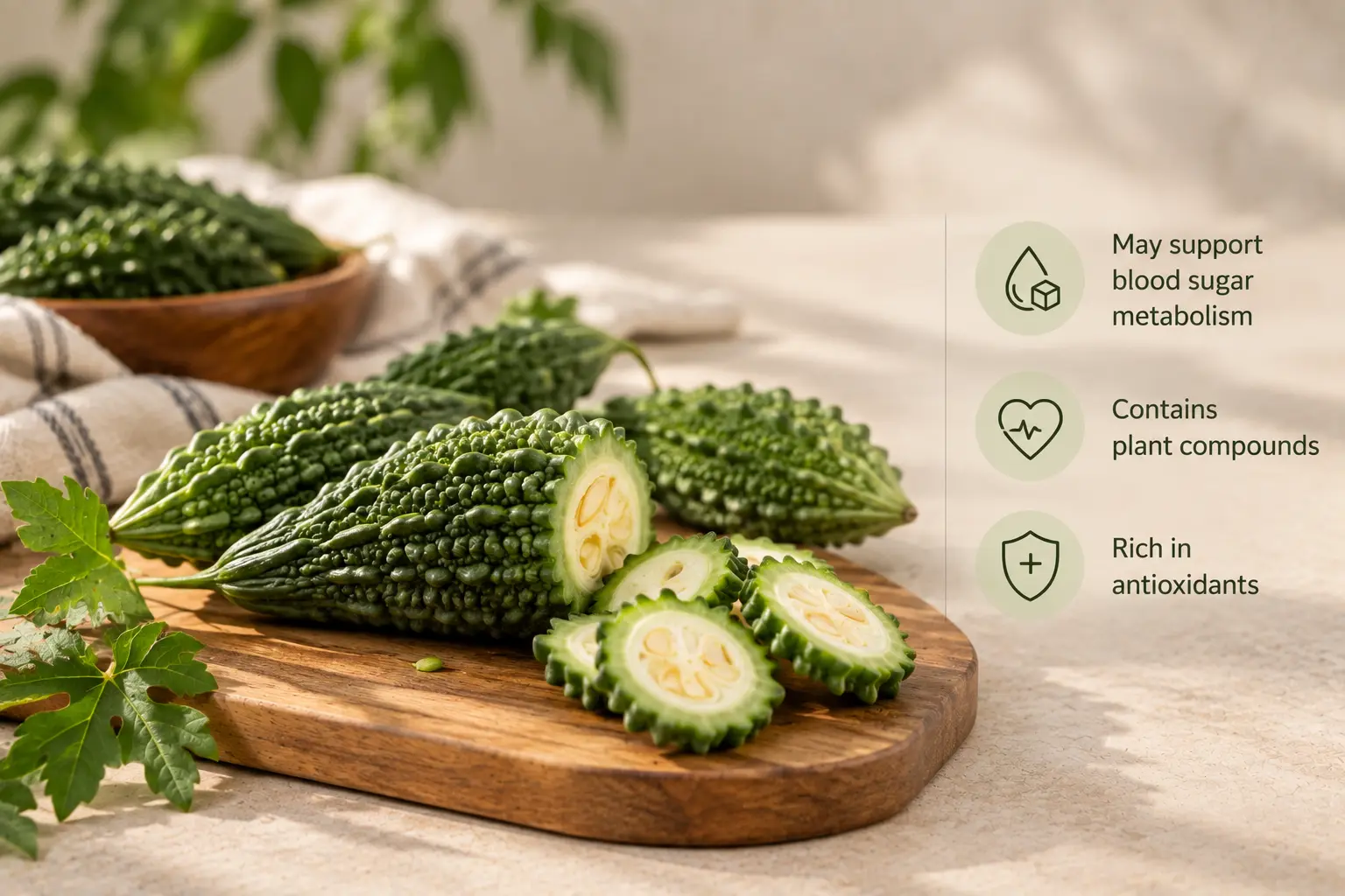 Karela benefits for metabolic health and antioxidants