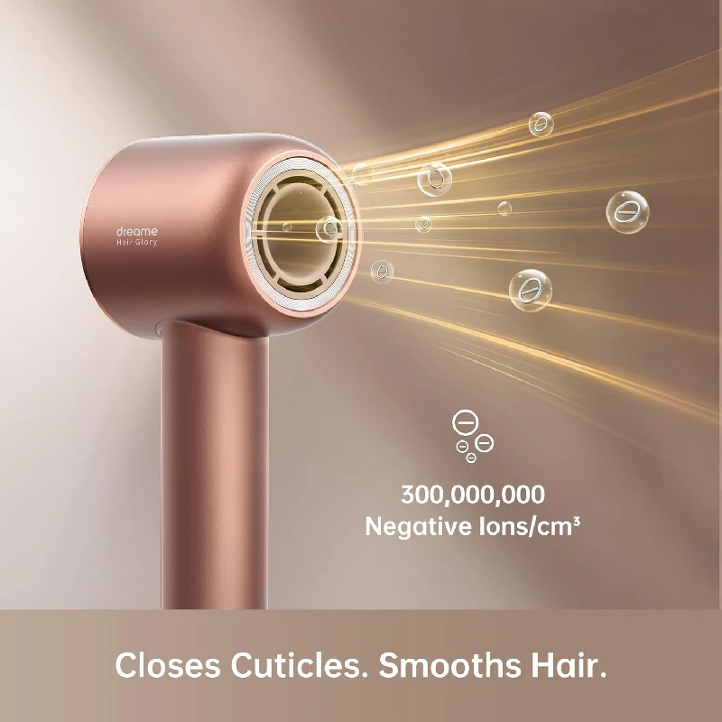 Dreame Glory Hair Dryer Fast Hair Drying, Negative Ionic Blow Dryer, 110,000 RPM- Rose - Image 4
