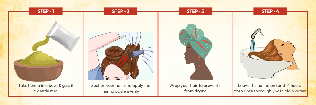 How to apply henna paste