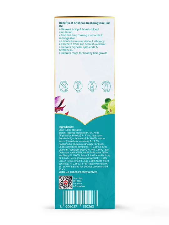 Krishna's Herbal & Ayurveda Kesharogyam Hair Oil  - Image 3