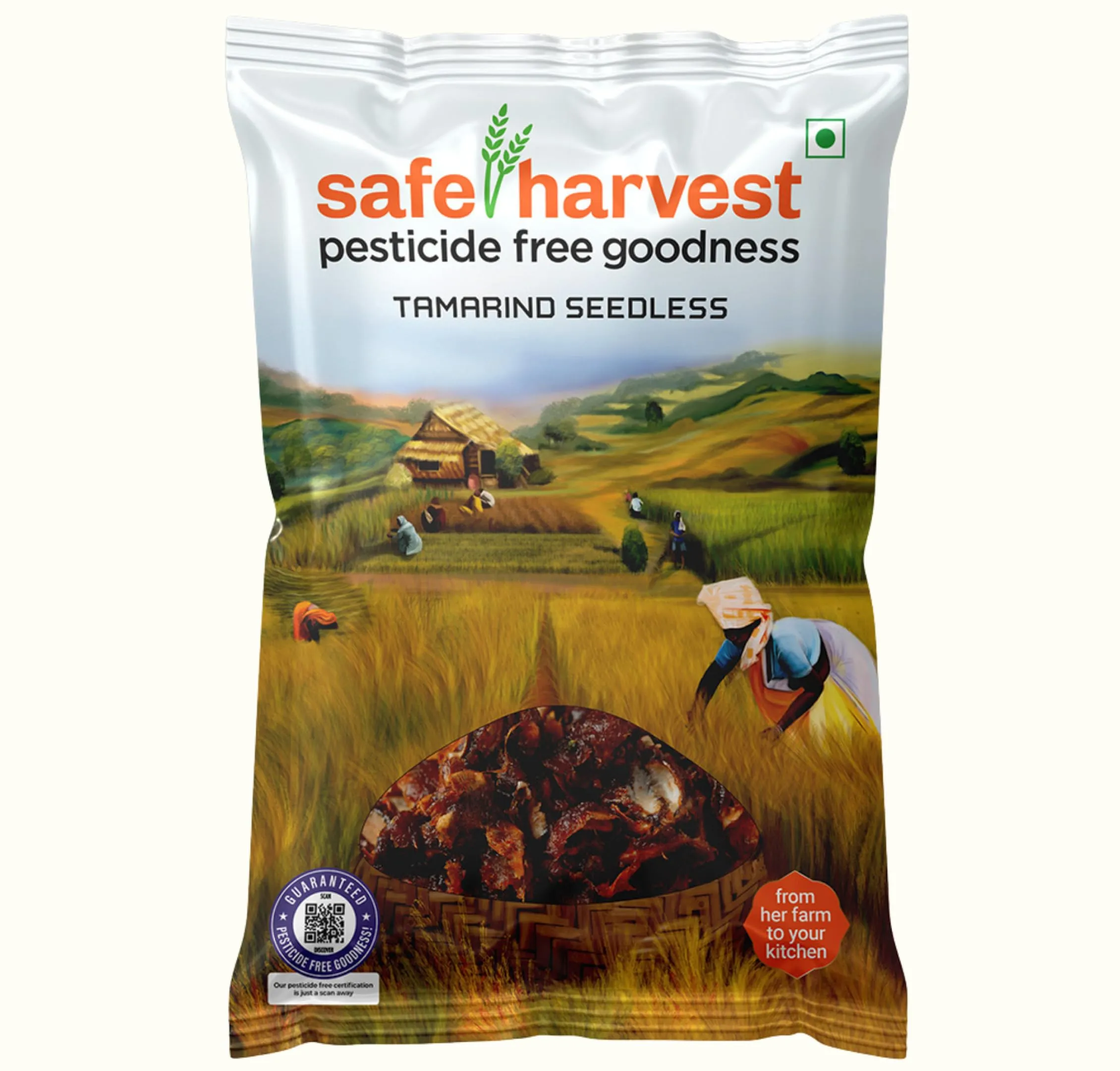 Safe Harvest Pesticide-Free Seedless Tamarind Safe Harvest Pesticide-Free Seedless Tamarind-Pack Size-500 g