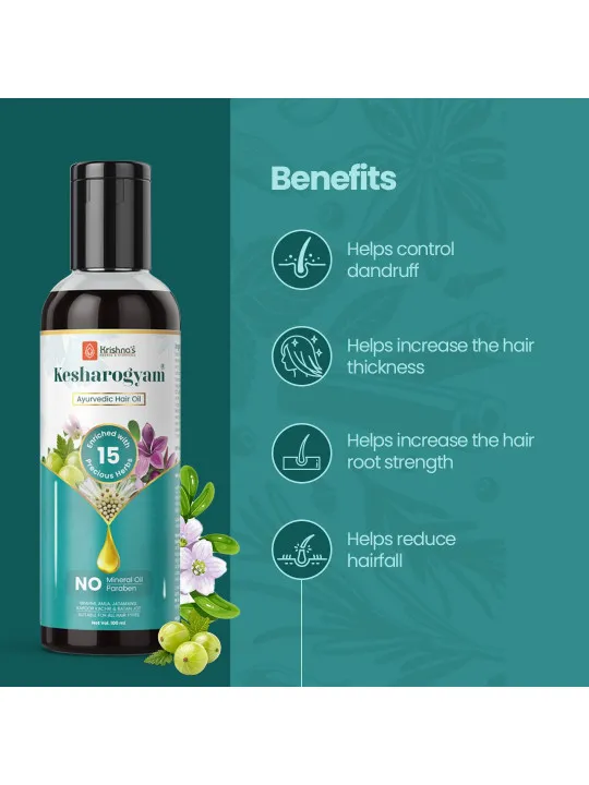 Krishna's Herbal & Ayurveda Kesharogyam Hair Oil  - Image 4