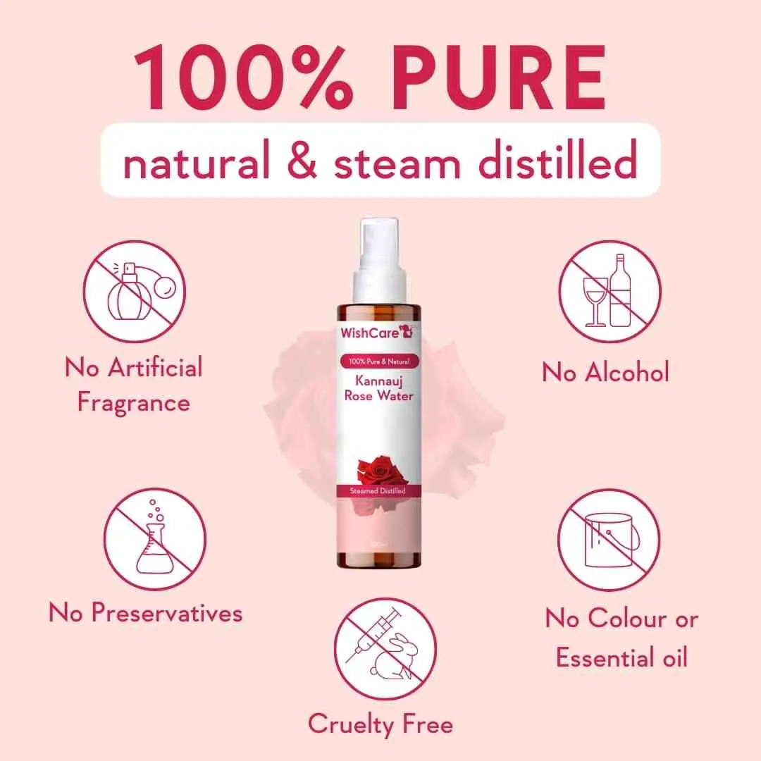 WishCare Pure & Natural Kannauj Rose Water 200ml - Image 3