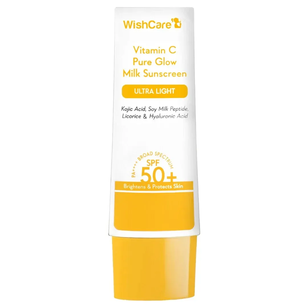 WishCare Vitamin C Pure Glow Milk Sunscreen SPF 50 PA++++ WishCare Vitamin C Pure Glow Milk Sunscreen SPF 50 PA++++-Pack Size-50 g
