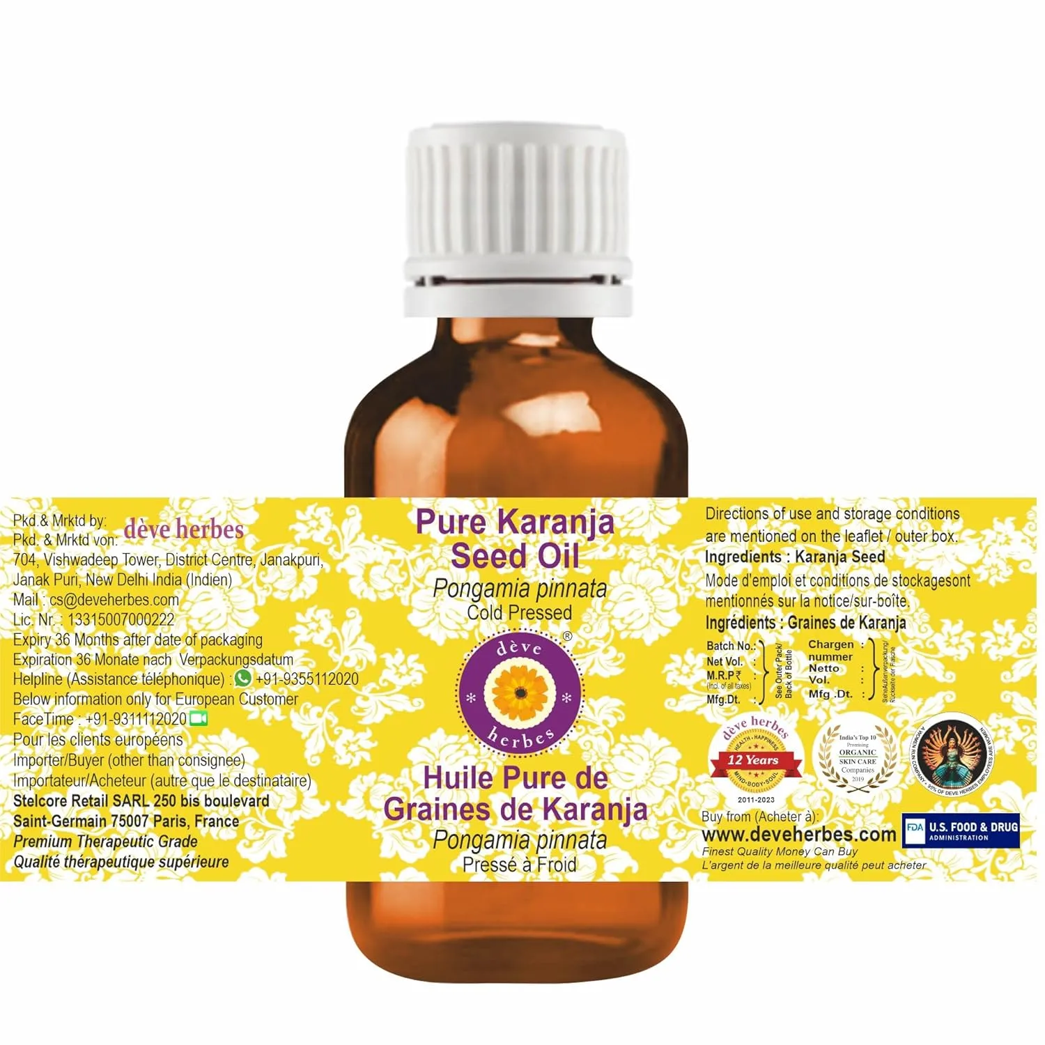 Deve Herbes Pure Karanja Seed Oil - Image 2
