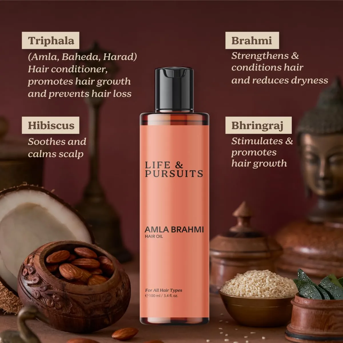 Life & Pursuits Amla Brahmi Hair Oil for Hair and Scalp Health - Image 2