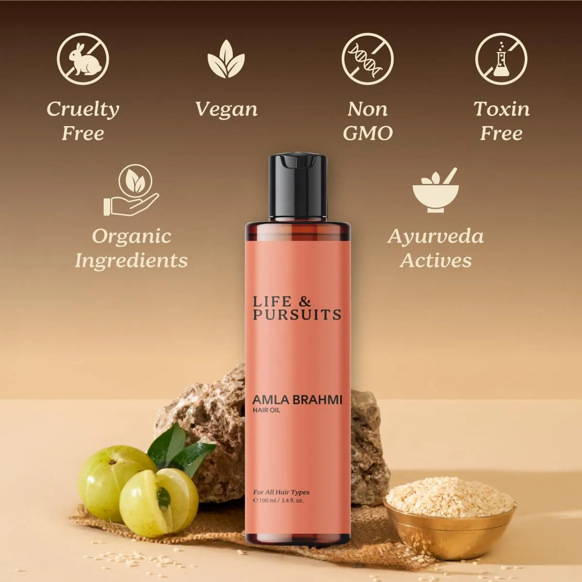 Life & Pursuits Amla Brahmi Hair Oil for Hair and Scalp Health - Image 3