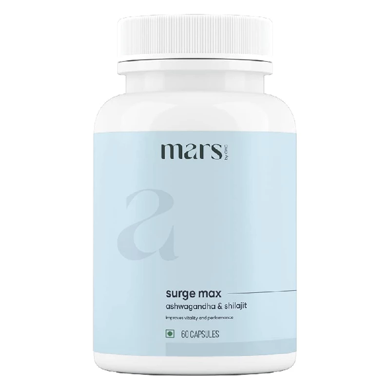 Mars Surge Max Shilajit Ashwagandha, Gokshura, Safed Musli Anxiety Relief Capsules