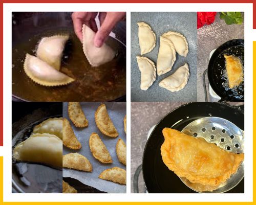 Preparation and presentation of karanji/gujiya