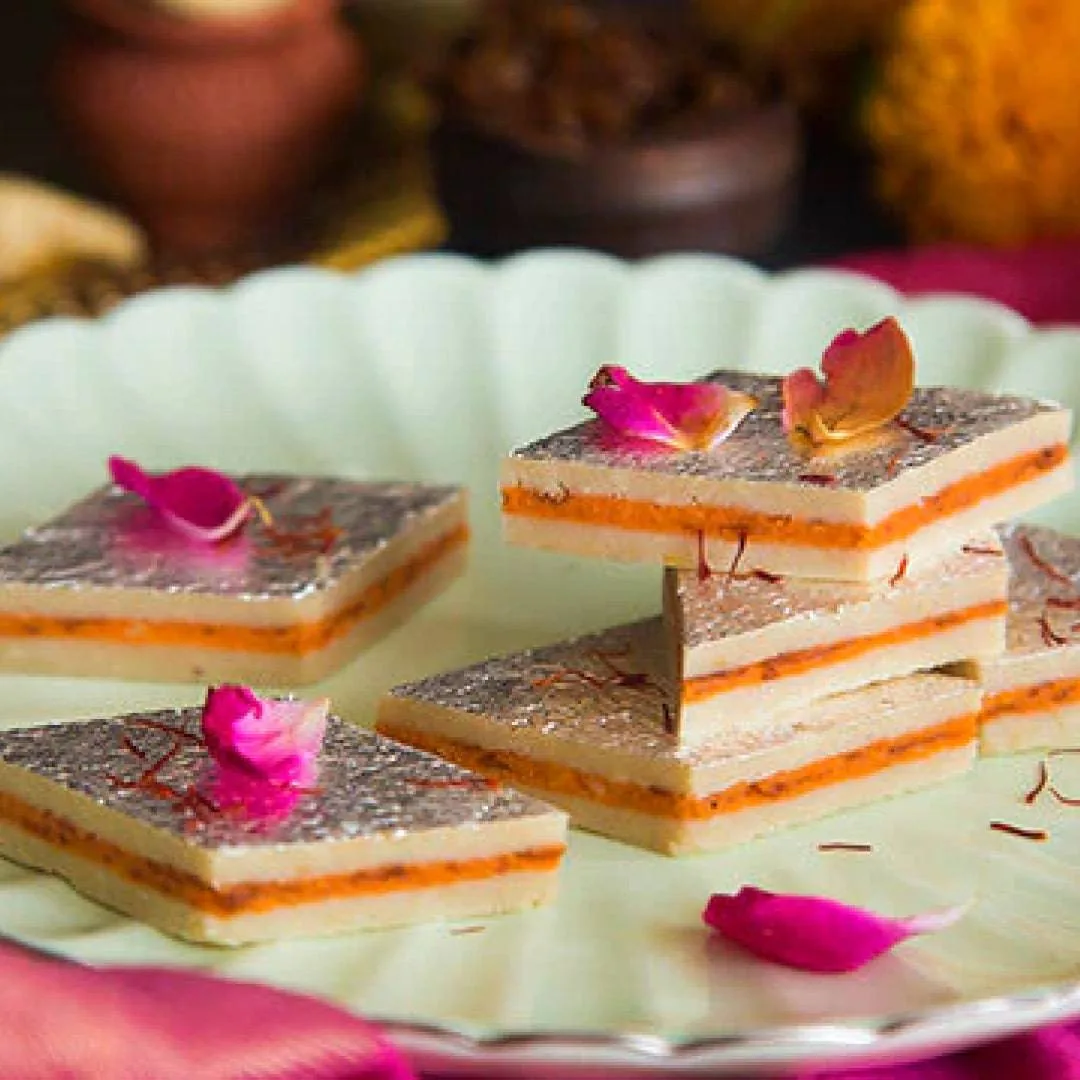 24 Carats Mithai Magic Sangam Katri | Layered Cashew Sweet | Authentic Surat Mithai