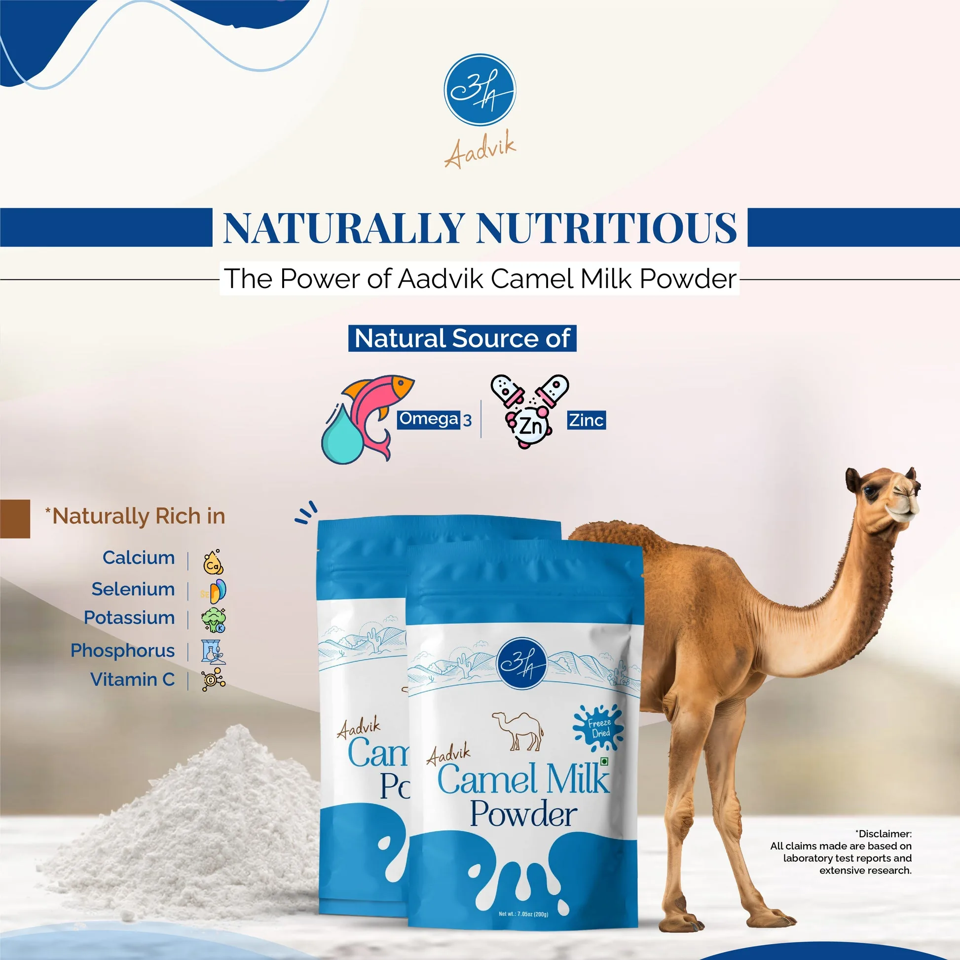 Aadvik Camel Milk Powder | Freeze Dried Dairy Alternative | Nutrient Rich & Natural-1