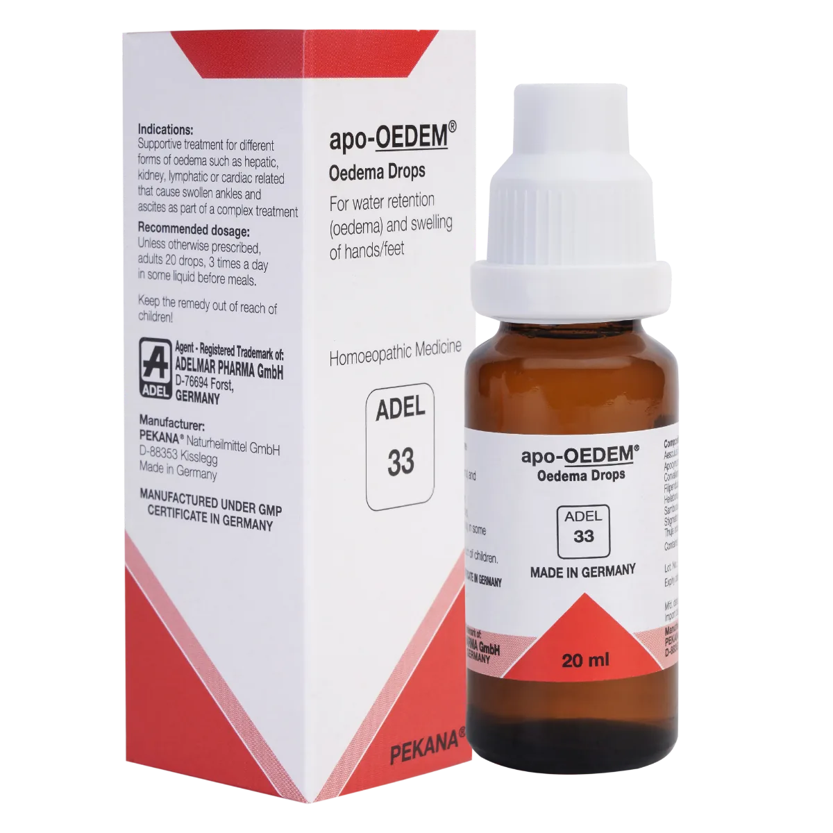Adel Homeopathy 33 Apo-Oedem Drop | Homeopathic Fluid Balance Formula | Natural Support for Water Retention and Swelling-3