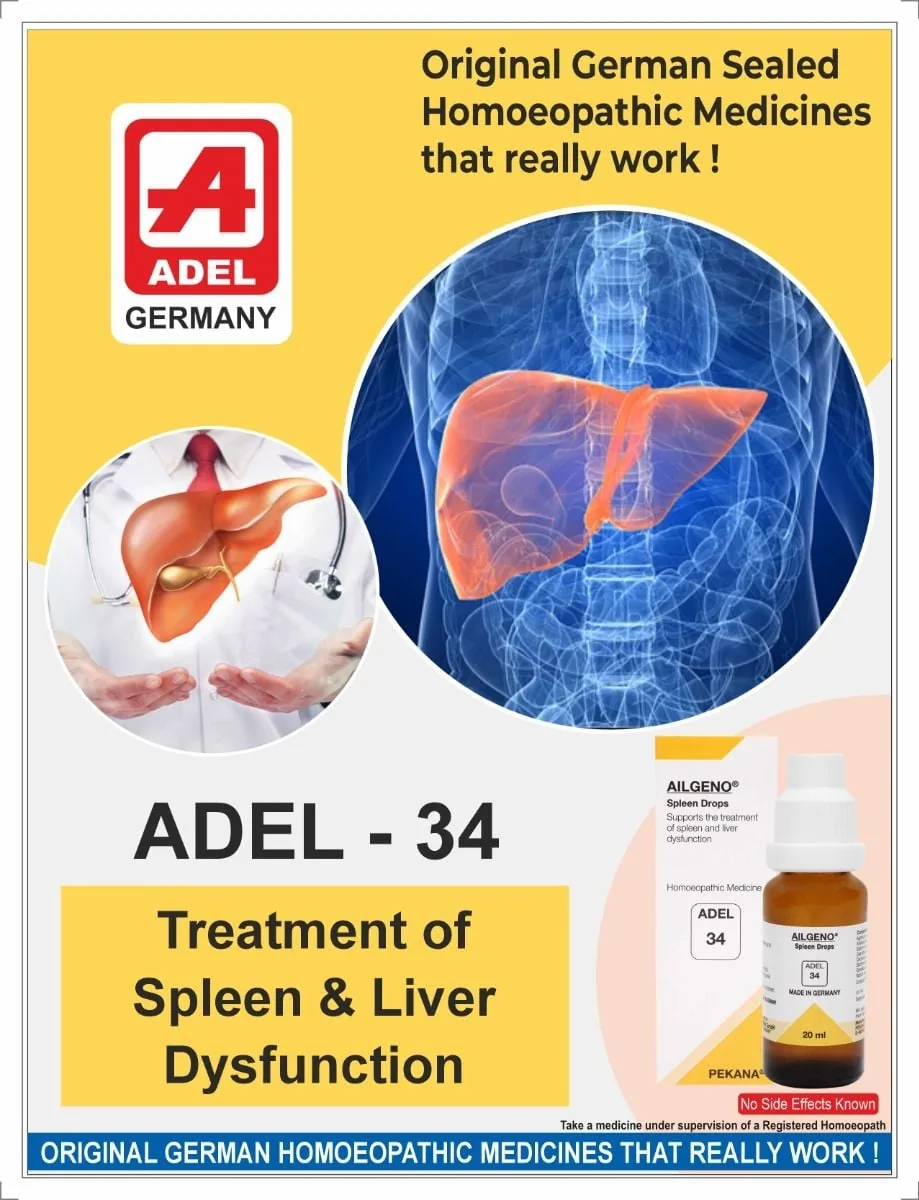 Adel Homeopathy 34 Ailgeno Drops | Spleen and Liver Support | Natural Detoxification Formula-2
