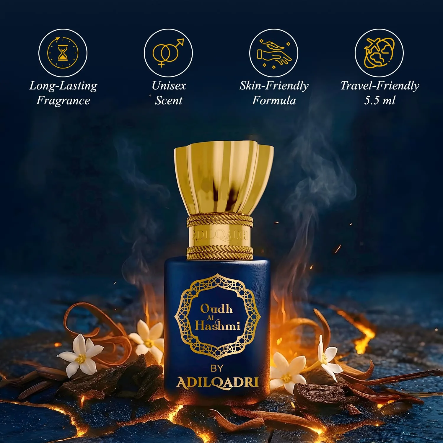 AdilQadri Oudh Al Hashmi Attar Perfume | Non-Alcoholic Roll-On | Long-Lasting Oriental Woody Fragrance-3