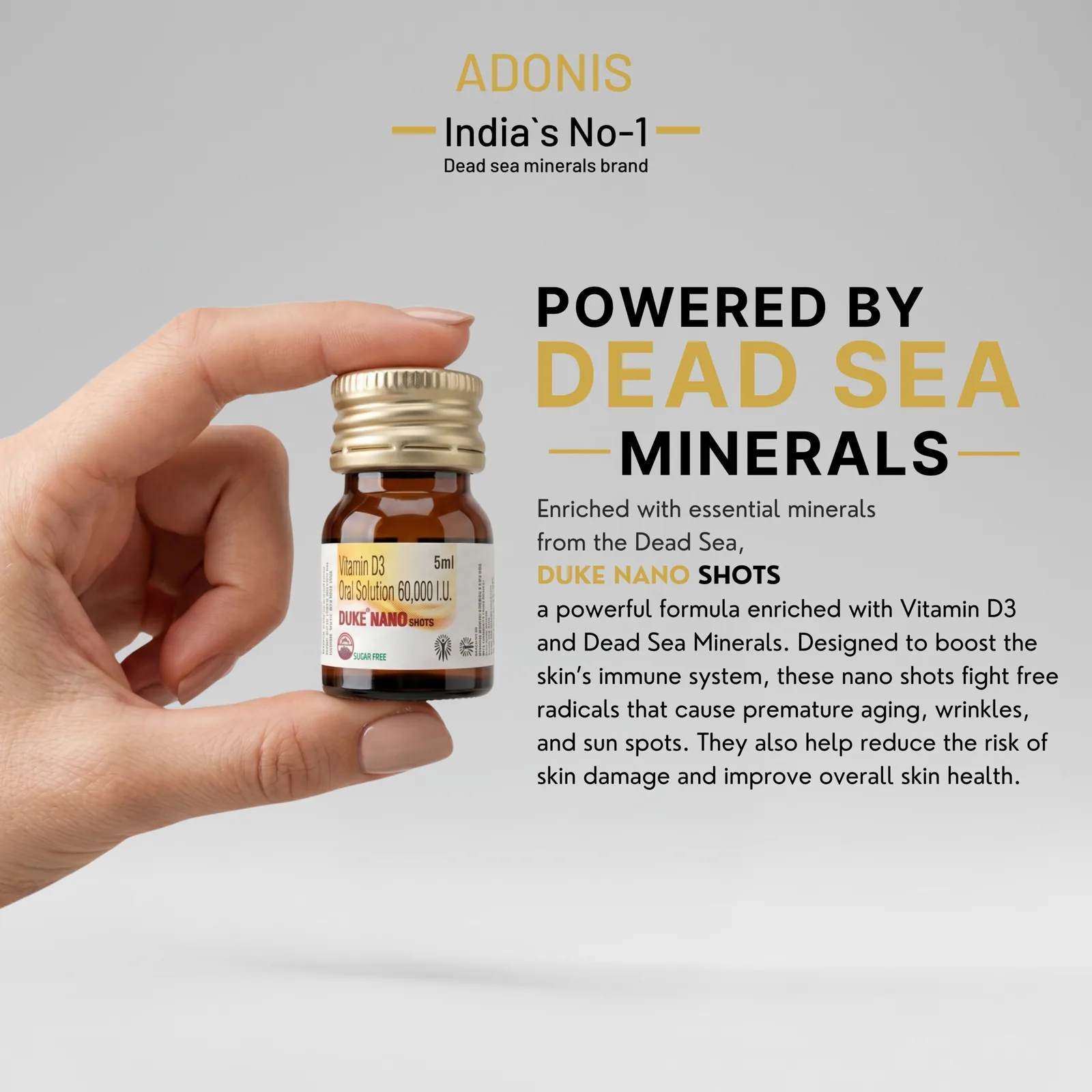 Adonis Duke Nano Shots | Vitamin D3 Oral Solution | Sugar-Free Bone & Muscle Support-3