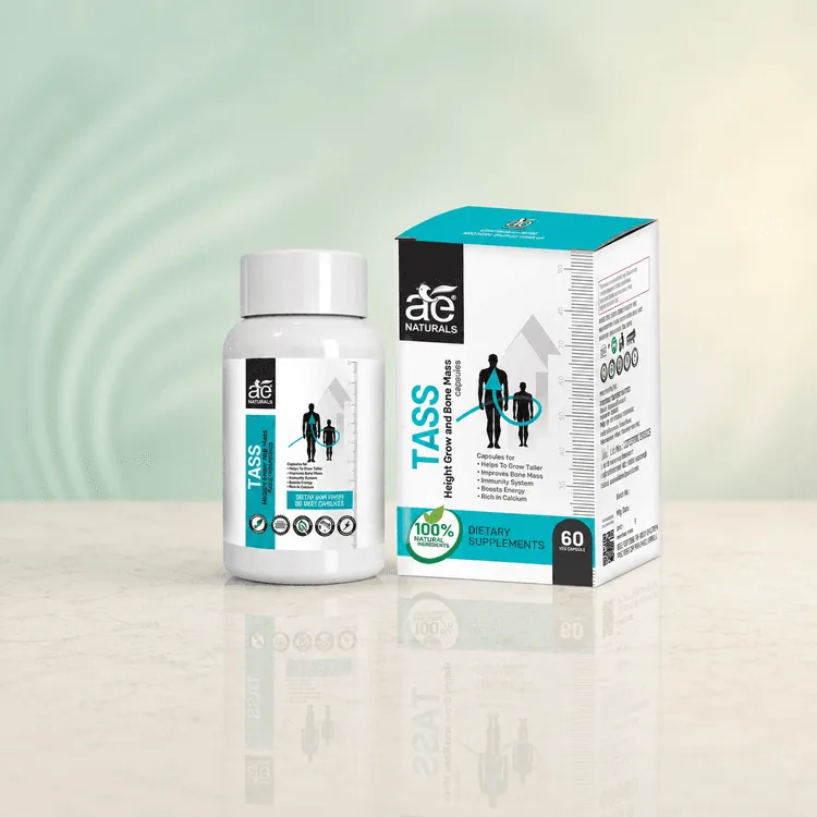 Ae Naturals Tass Height Grow And Bone Mass Capsules | Natural Bone Density Supplement | Skeletal Strength Support-2
