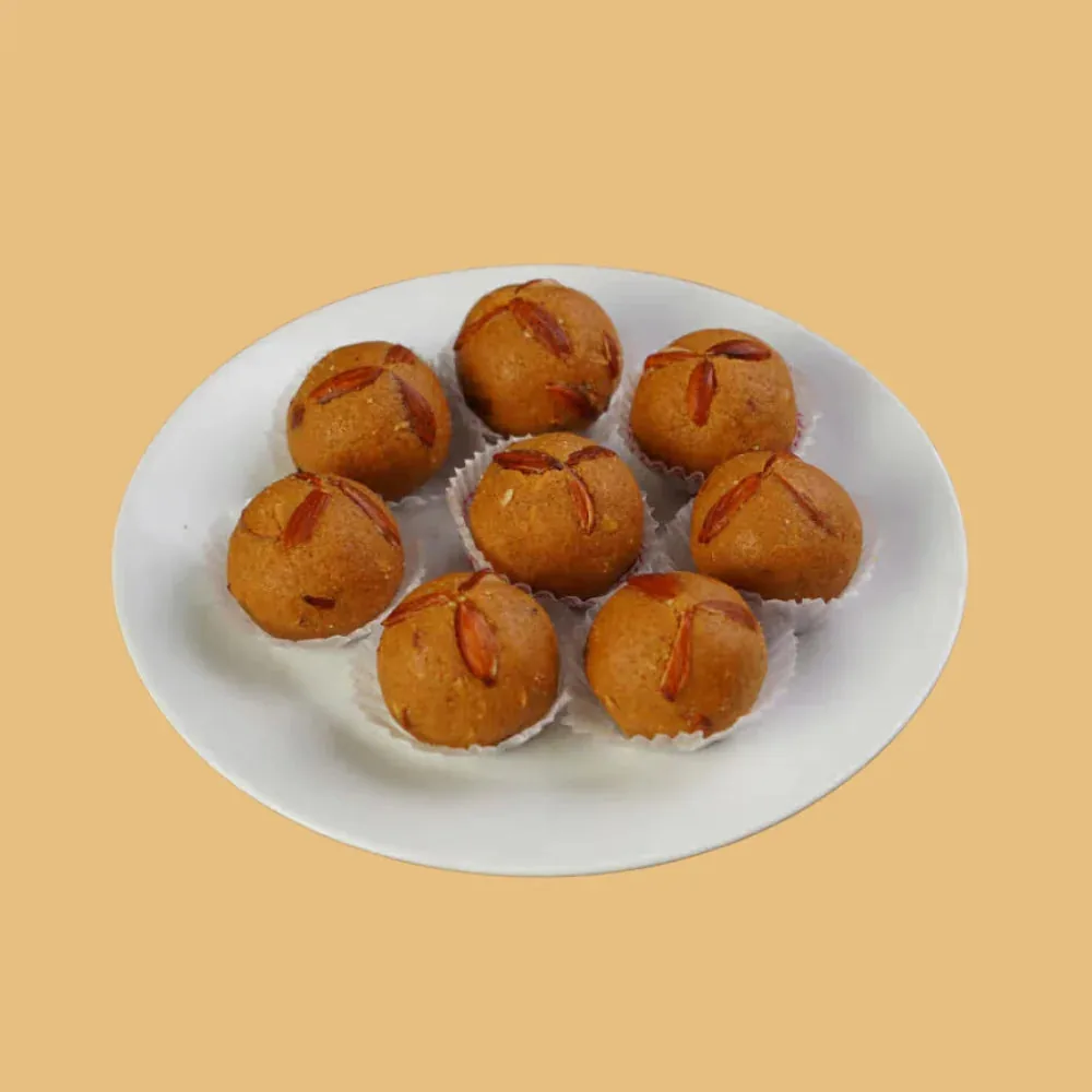 Agra Sweets Banjara Besan Laddu | Pure Ghee Mithai | Roasted Gram Flour Sweet with Dry Fruits