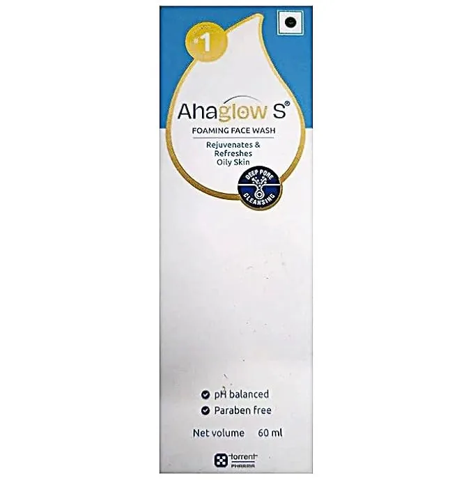 Ahaglow S Foaming Face Wash | Gentle Exfoliating Cleanser for Acne-Prone Skin