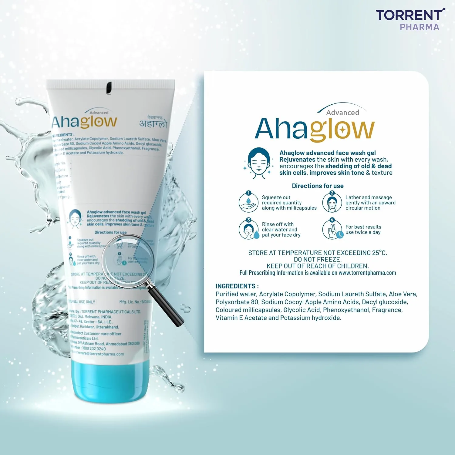Ahaglow Skin Rejuvenating Face Wash Gel | Exfoliating Cleanser | Glowing Skin Formula-2