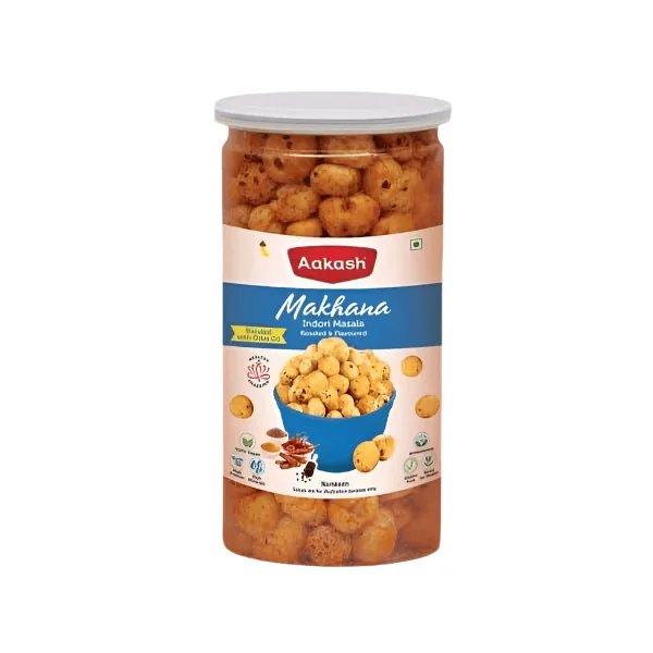 Akash Makhana Indori Masala Jar | Roasted Fox Nuts | Spicy Snacking 80 gm