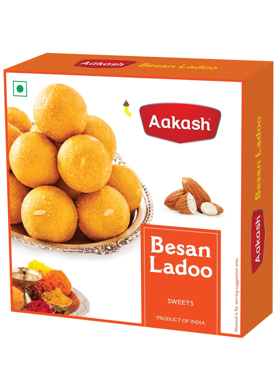 Akash Namkeen Besan Ladoo | Authentic Indian Sweet | Pure Desi Ghee Mithai 400 gm