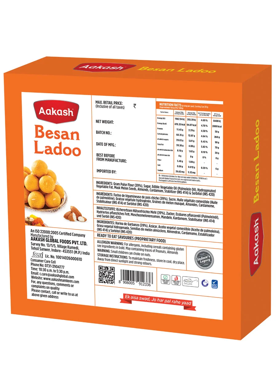 Akash Namkeen Besan Ladoo | Authentic Indian Sweet | Pure Desi Ghee Mithai-2