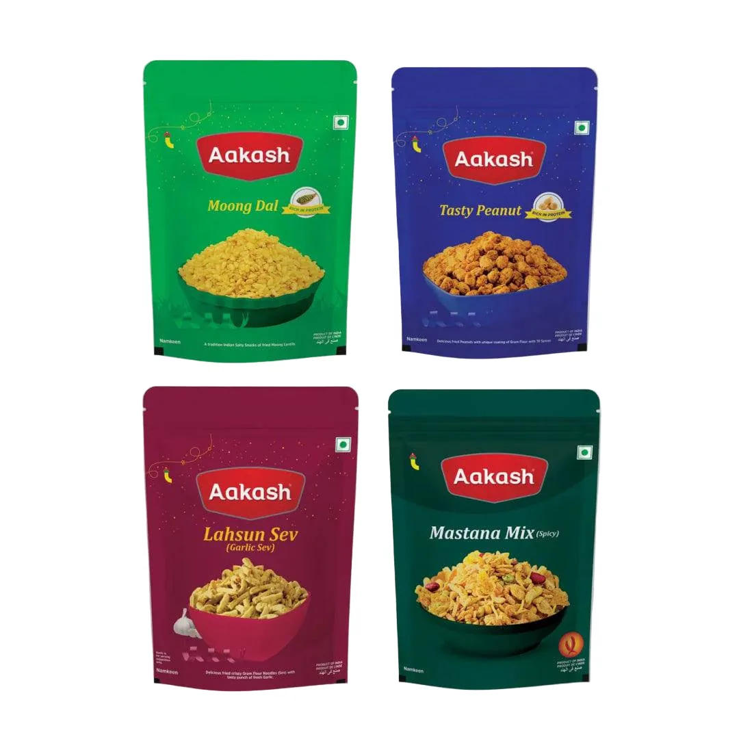 Akash Namkeen Sev Mixture & Peanut Combo Pack | Authentic Indori Crispy Savory Snacks 700 gm