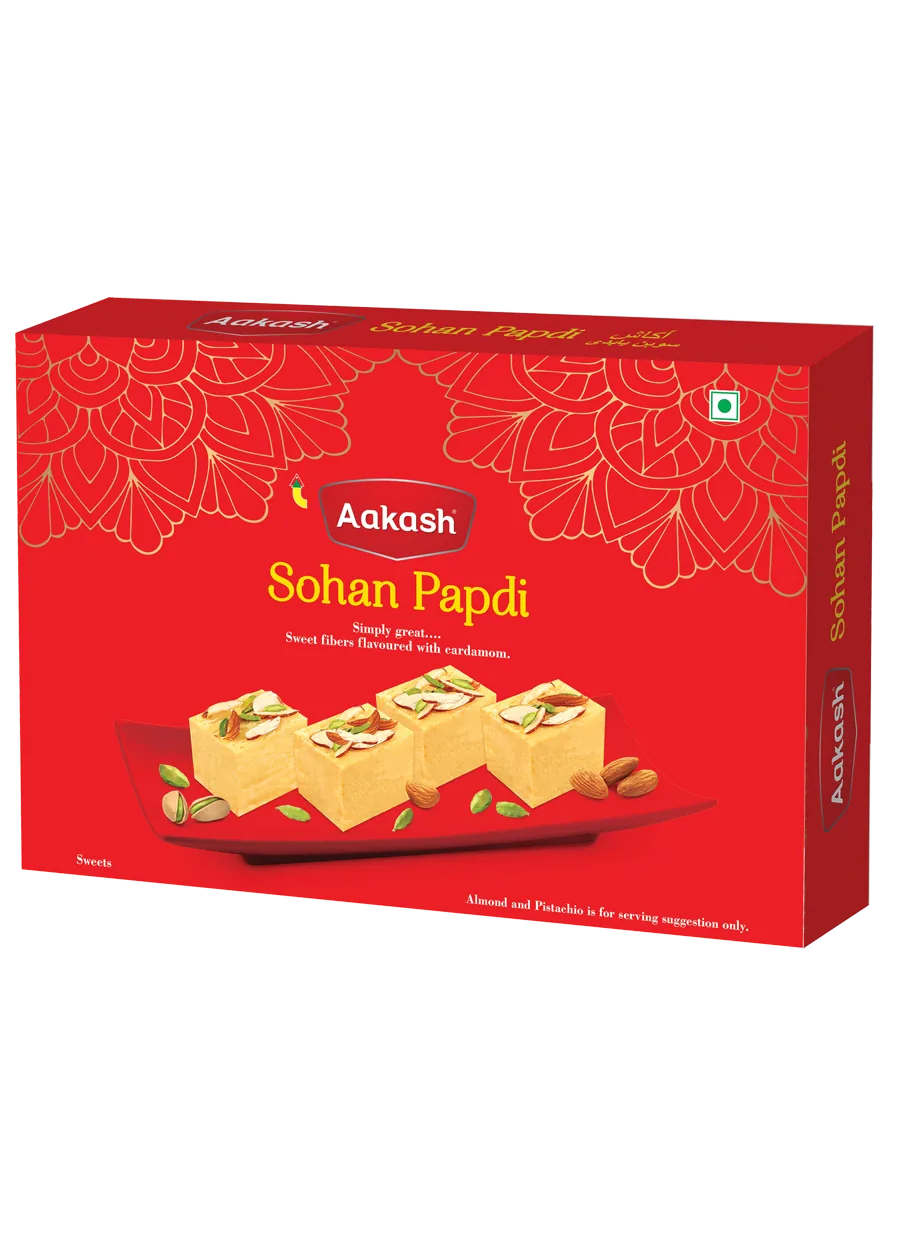 Akash Namkeen Sohan Papdi Desi Ghee | Layered Indian Mithai | Pure Ghee & Cardamom Sweet-2