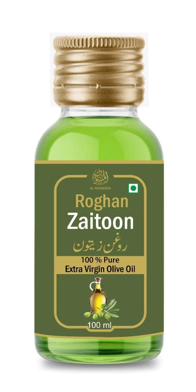 Al Masnoon Roghan Zaitoon | Extra Virgin Olive Oil | Pure Cold Pressed Wellness Oil 100 ml