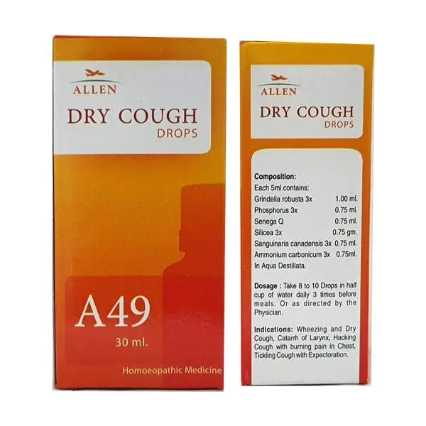 Allen Homeopathy A49 Drops | Homeopathic Respiratory Care | Dry Cough and Wheezing Relief-2