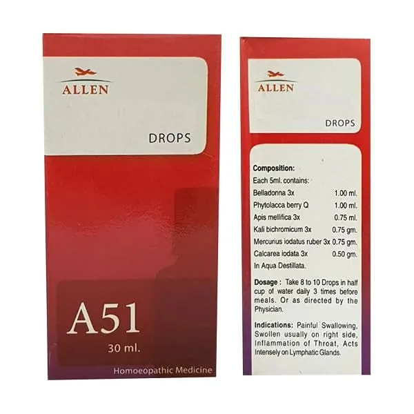 Allen Homeopathy A51 Drops | Homeopathic Throat Care | Natural Relief for Sore Throat and Swollen Tonsils-2