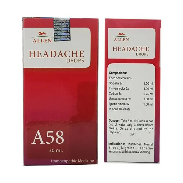 Allen Homeopathy A58 Drops