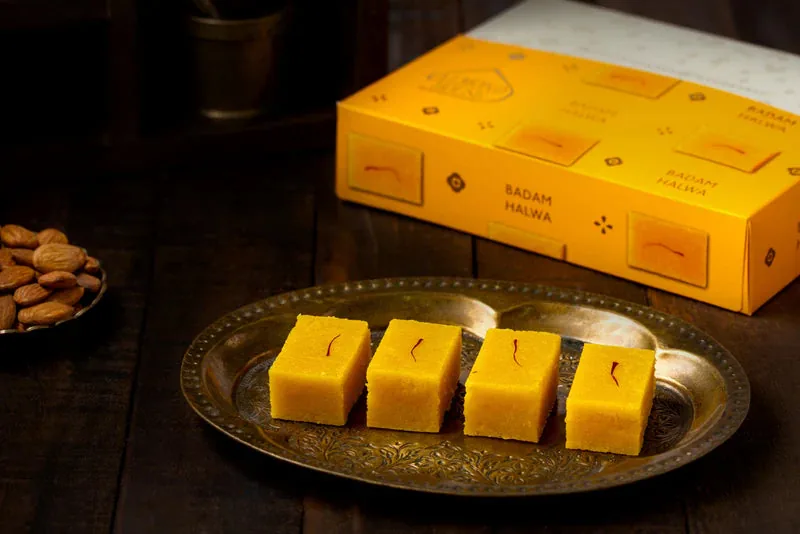 Almond House Badam Halwa | Traditional Almond Mithai | Pure Ghee Dessert-2