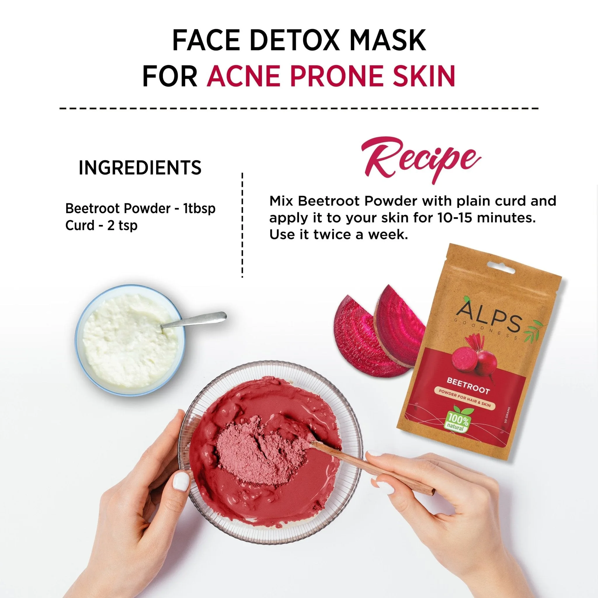 Alps Goodness Beetroot Powder | Natural Hair & Face Mask | Skin Brightening & Scalp Care-8