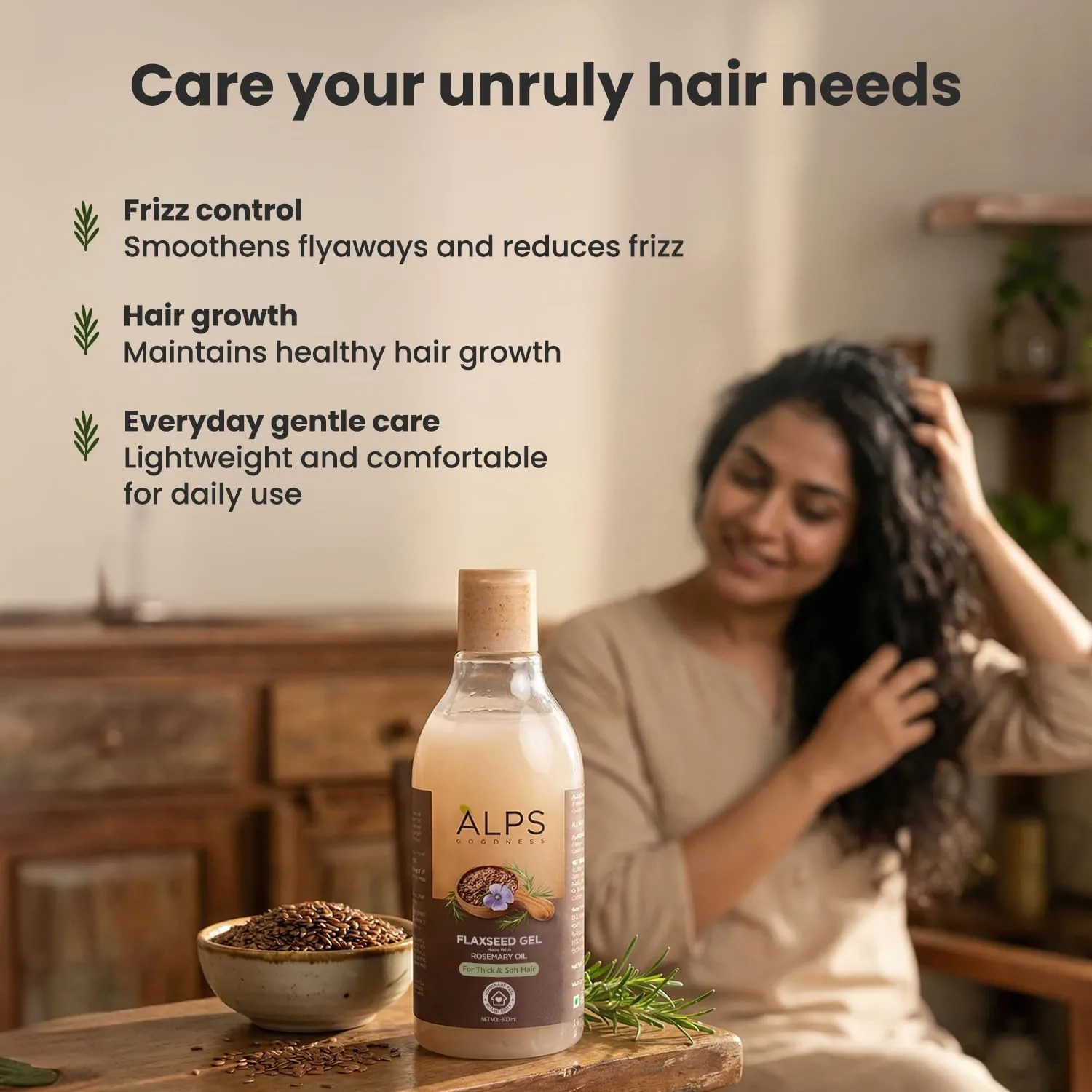 Alps Goodness Rosemary, Hibiscus & Flaxseed Hair Gel, 300ml-4