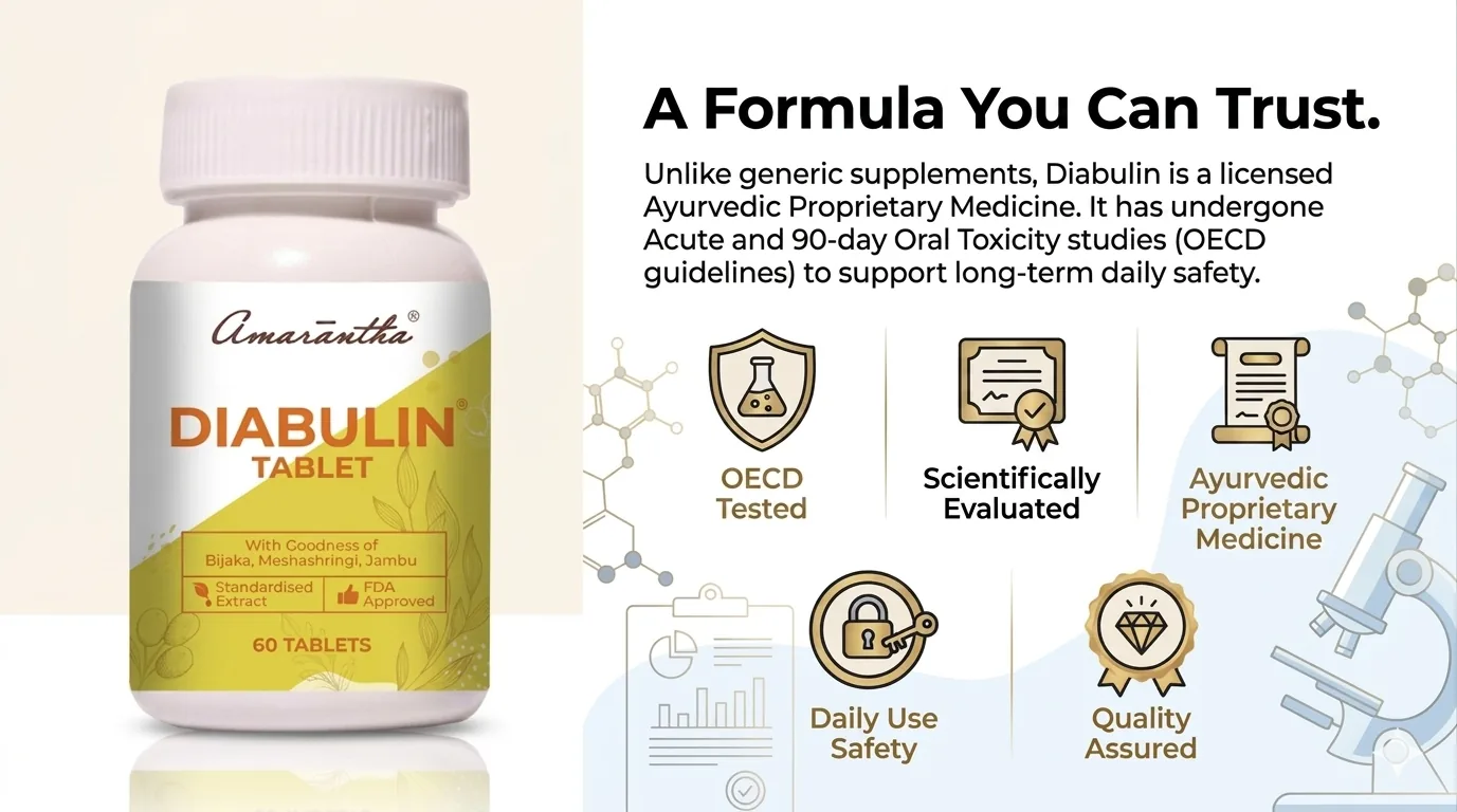 Amarantha Ayurvedic Diabulin Tablet | Natural Blood Sugar Support | Herbal Metabolic Wellness Formula-5