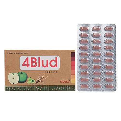 Apex Ayurvedic 4 Blud Tablets | Herbal Iron Supplement | Hemoglobin and Energy Support-2