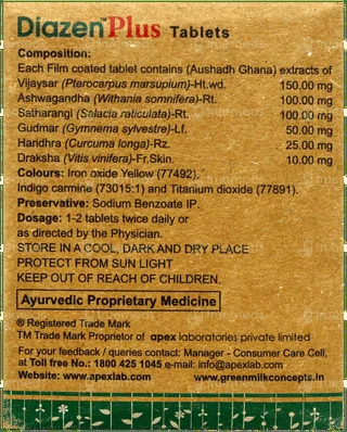 Apex Ayurvedic Diazen Plus Tablets | Herbal Glucose Support | Natural Metabolic Balance-2
