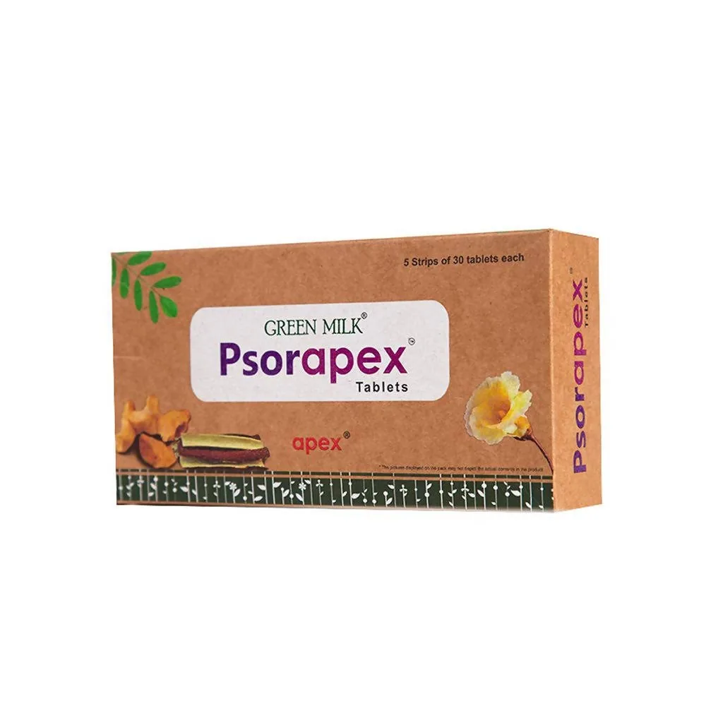 Apex Ayurvedic Green Milk Psorapex Tablets | Herbal Skin Wellness Formula | Natural Relief for Itching & Scaling-2