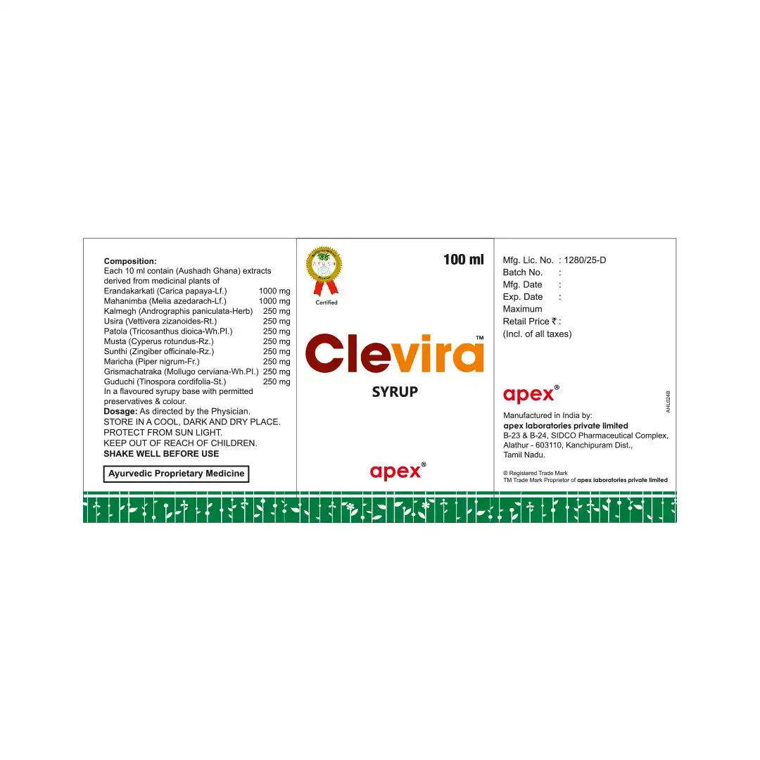 Apex Clevira Syrup | Ayurvedic Immunity Booster | Natural Antiviral and Antioxidant Support-2