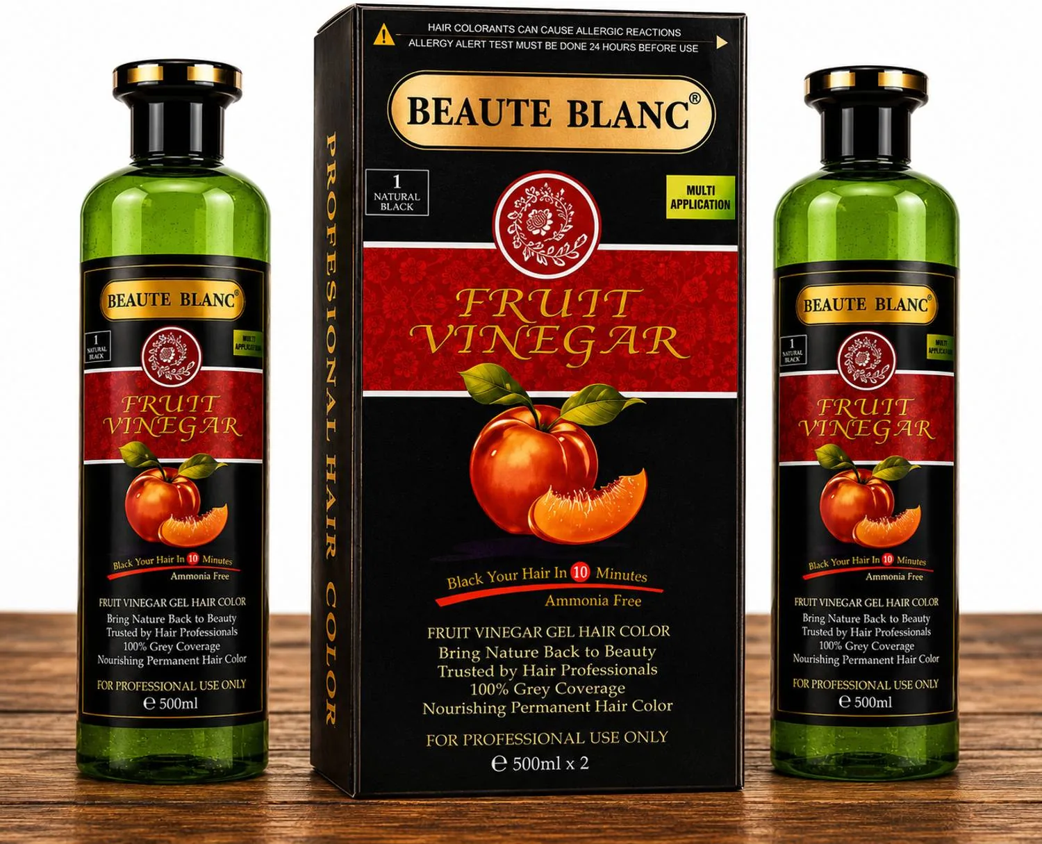 Aravli Beaute Blanc Fruit Vinegar Gel Hair Color - Natural Black | Damage-Repair Hair Dye | Gentle Gray Coverage-1
