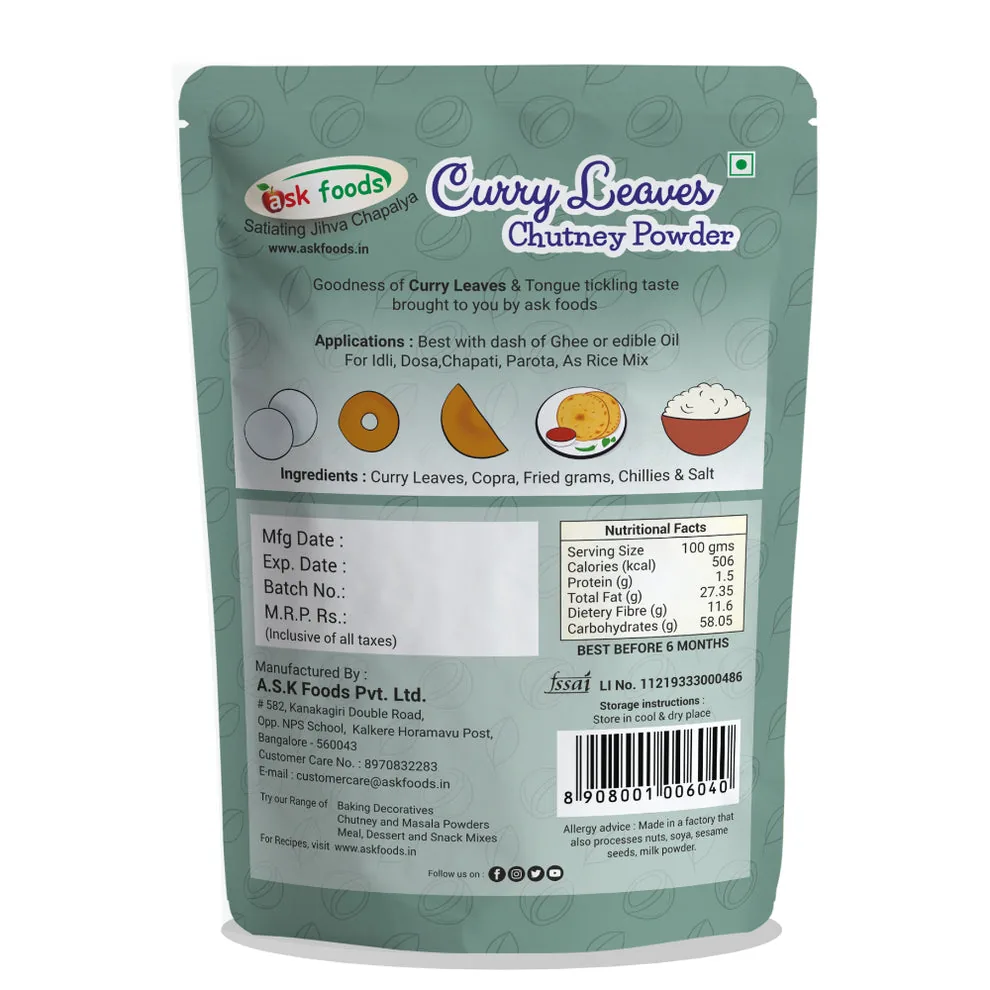 Ask Foods Curry Leaves Chutney Powder-2