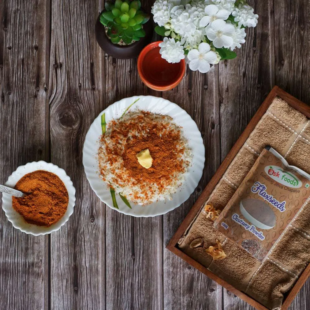 Ask Foods Flax Seeds Chutney Powder Ask Foods Flax Seeds Chutney Powder--100 g