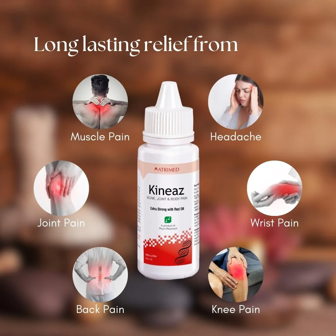 Atrimed Ayurvedic Kineaz Oil | Extra Strong Red Oil | Joint & Muscle Pain Relief-3