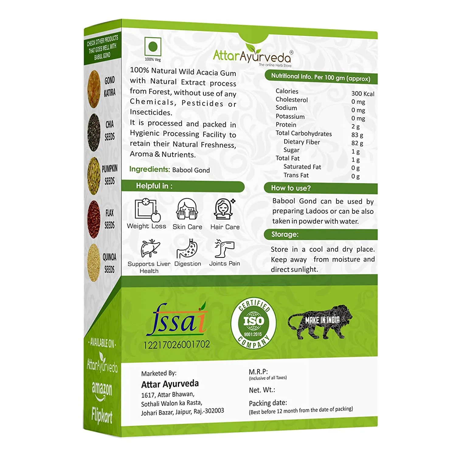 Attar Ayurveda Babool Gond | Natural Edible Gum | Pure Acacia Arabica Resin for Joint Health and Traditional Ladoos-2