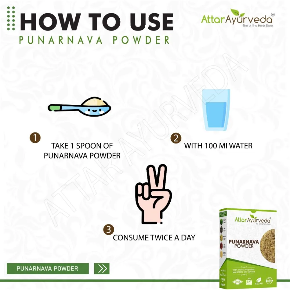 Attar Ayurveda Punarnava Powder | Pure Boerhavia Diffusa | Natural Kidney & Fluid Balance Support-7