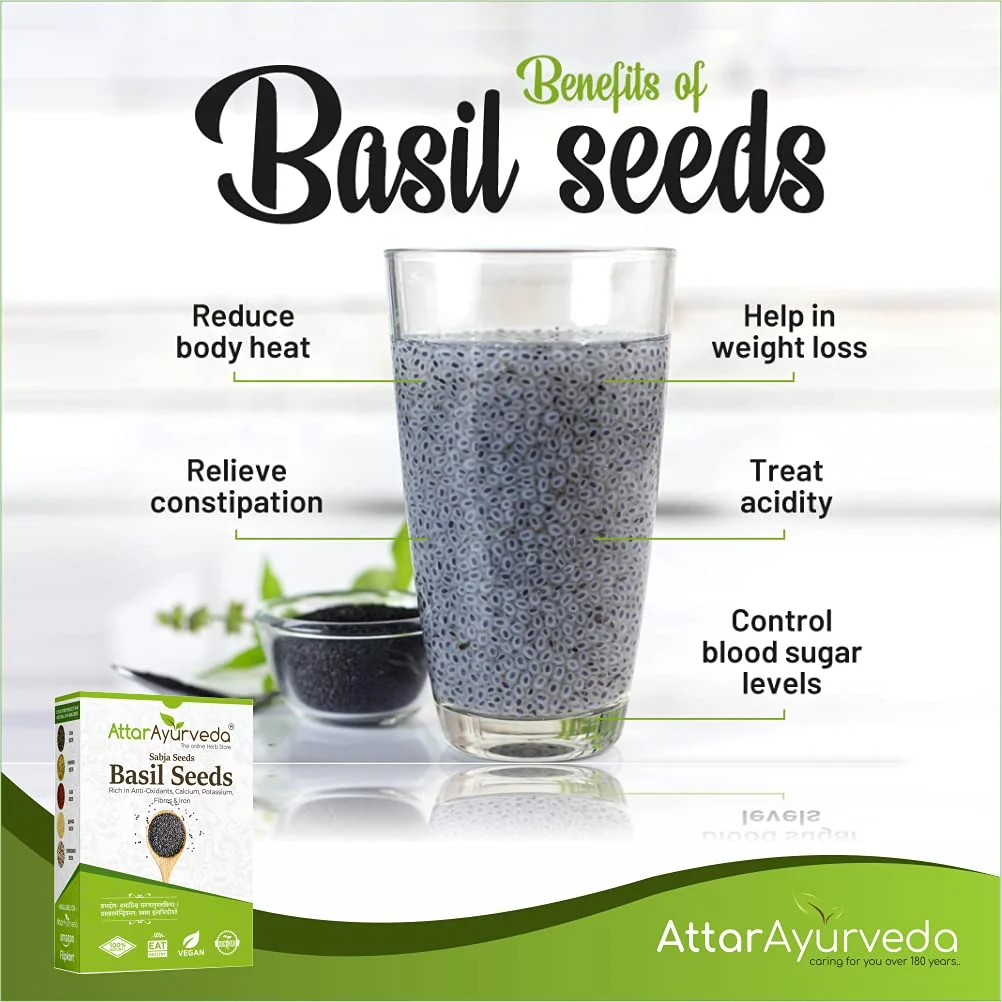Attar Ayurveda Sabja Basil Seeds | Natural Body Coolant | Pure Tukmaria Seeds for Wellness-2