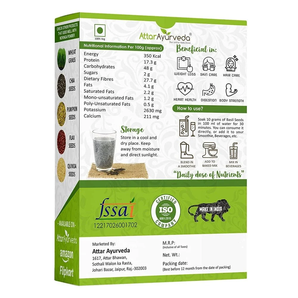 Attar Ayurveda Sabja Basil Seeds | Natural Body Coolant | Pure Tukmaria Seeds for Wellness-4